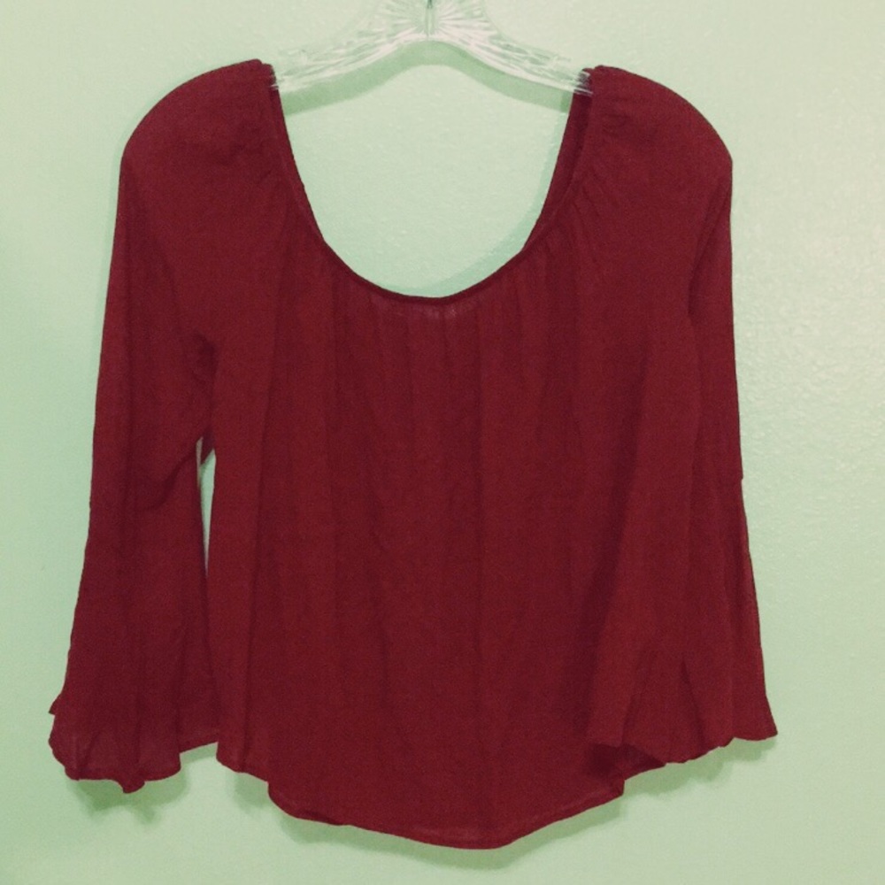 Maroon Flowy Blouse